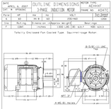 XP0606C TECO-Westinghouse 60 HP 1200 RPM 404TC Frame 230/460V TEFC Cast Iron 3-Ph Exposion Proof Motor