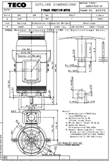 VSP1254 TECO-Westinghouse 125 HP 1200 RPM 405VP 230/460V TEFC Vertical Solid Shaft 3-Ph Motor