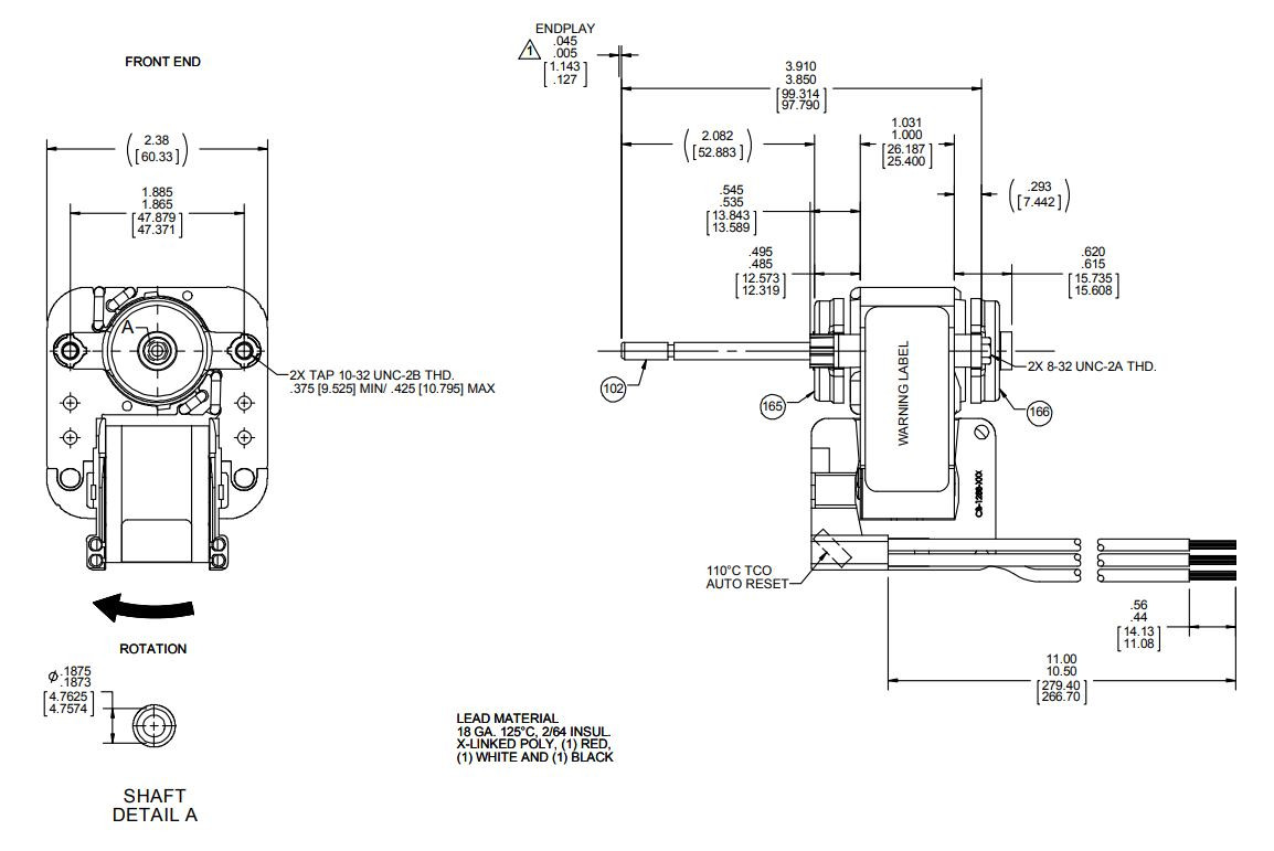 K1675 Fasco Universal Bathroom Fan Replacement Electric Motor Kit with