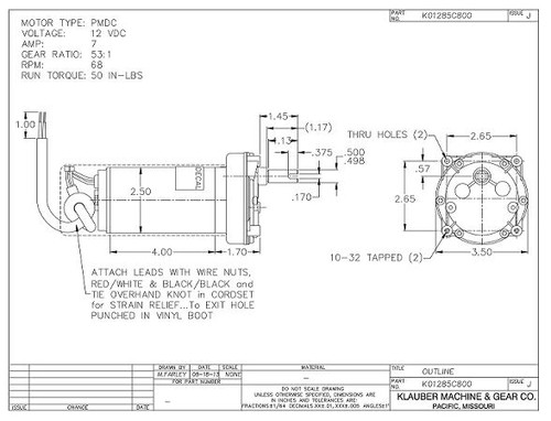 Electric RV Stabilizer Jack Motor for Lippert Landing Gear (Fits Lippert LC138445, LC298707, LC337199, LC369774, LC352338)