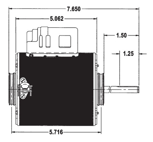 3042 Nidec | 1/4 hp 1625 RPM 1-Speed 230V; 5.6" Condenser Motor