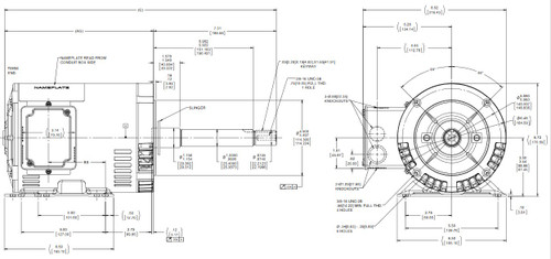 GT2404 Marathon 1 1/2 hp 1800 RPM 145JP Frame 230/460V ODP Marathon Close Coupled Pump Motor