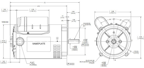 G238A Marathon 3/4 hp 3600 RPM 56C Frame ODP (no base) 115/230V Marathon Electric Motor