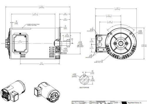 K622B Marathon 1 1/2 hp 1800 RPM 3-Phase  145TC Frame ODP (no base) 230/460V Marathon Motor