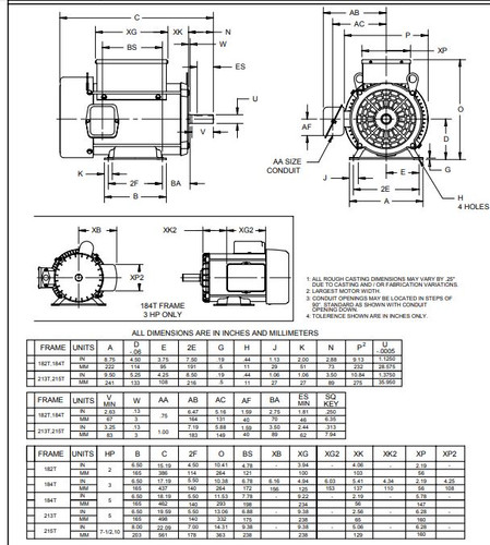 FD3CM2K18 Nidec | 3 hp 1800 RPM 184T Frame TEFC (Farm Duty) 230V