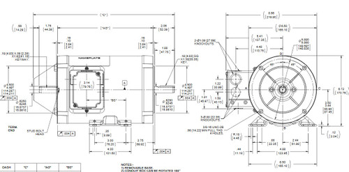 Y556 Marathon 1 hp 1800 RPM 3-Phase 56C Frame TENV (rigid base) 575V Marathon Motor