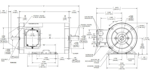 Y536 Marathon 1 hp 1800 RPM 3-Phase 143TC Frame TENV (rigid base) 230/460V Marathon Motor