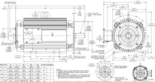 Y545 Marathon 7 1/2 hp 1800 RPM 3-Phase 213TC Frame TENV (rigid base) 230/460V Marathon Motor