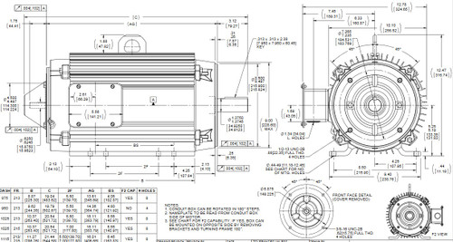 Y547 Marathon 10 hp 1800 RPM 3-Phase 215TC Frame TENV (rigid base) 230/460V Marathon Motor