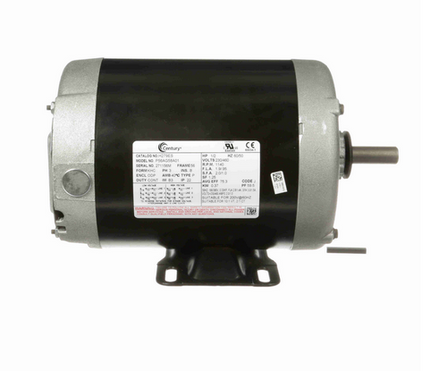 H279ES Century 1/2 hp 1200 RPM 3-Phase 56 Frame ODP (rigid base) 230/460V Century Motor # H279ES