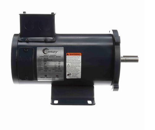 DC133 Century 1/2 hp DC Perm. Magnet 56C Frame C Face TENV 2500 RPM (rigid base) 90V Marathon Motor # DC133