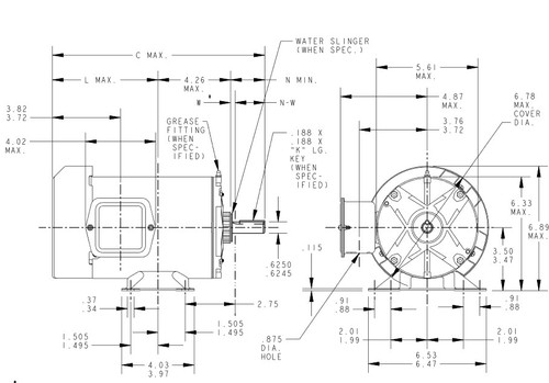 G1340 Marathon 3/4 hp 575V 1800 RPM 3-Phase 56 Frame TEFC (rigid base) Motor