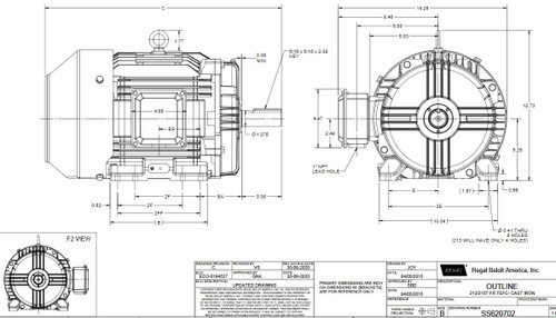 GT1116A Marathon 7 1/2 hp 575V 1800 RPM 3-Phase 213T Frame TEFC (rigid base) Motor