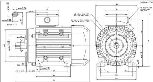 R378A Marathon | 2 hp 1.5 kW 230/460V 1800 RPM 3-Phase 90LC Frame TEFC (rigid base) Motor