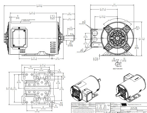 E901A Marathon 1 hp 1800 RPM 200V 3-Phase 143T Frame ODP (rigid base) Motor