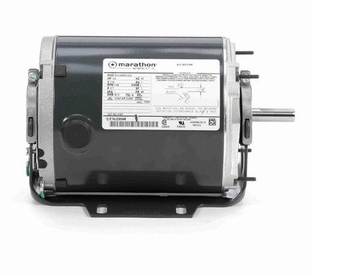 H197 Marathon 1/6 hp 1200 RPM 115V TENV 48 Frame Split-Phase Farm Motor