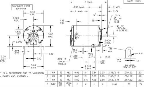 X1903 Marathon 1/4 hp 1800 RPM 115V TENV 48Z Frame Split-Phase Farm Motor