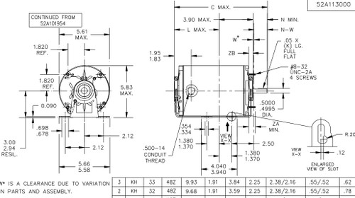 X1904 Marathon 1/3 hp 1800 RPM 115V TENV 48Z Frame Split-Phase Farm Motor