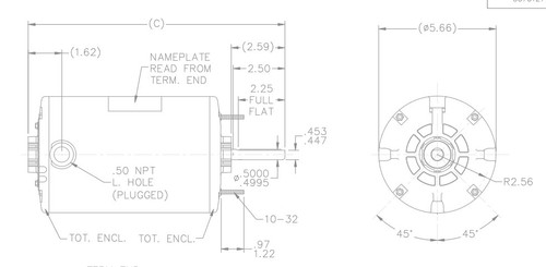 X911 Marathon 1/3 hp 1800/1200 RPM 115V TEAO 48Z Frame Split-Phase Farm Motor