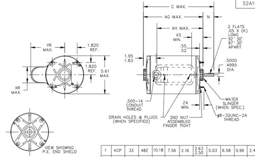 P239 Marathon 1/3 hp 1800 RPM 115/230V TENV 56Y Frame PSC Farm Motor