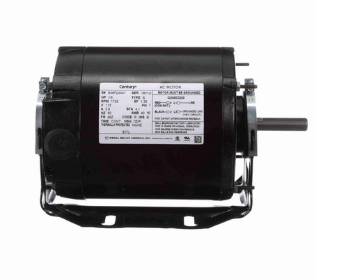 917L Century 1/6 hp (1 speed) 115V 1800 RPM ODP 48Z Frame Resilient Base  Blower Motor