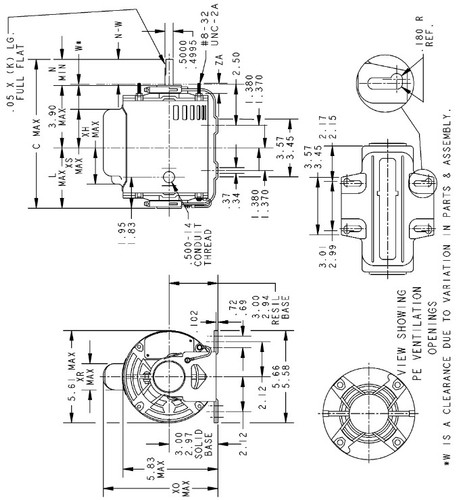 B313 Marathon 1/4 hp (1 speed) 115/208-230V 1800 RPM ODP 48Y Frame Cap Start Resilient Base Motor