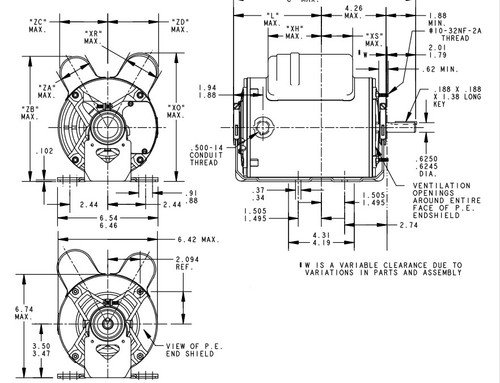 C420 Marathon 3/4 hp (2 speed) 115V 1800 RPM ODP 56 Frame Cap Start/Run Resilient Base Motor