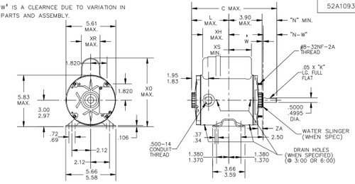 PG240 Marathon 1/20 hp (1 speed) 115/200-230V 1800 RPM TENV 48Z Frame PSC Rigid Base Motor
