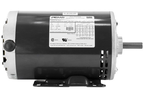 K022 1.5 hp 1725 RPM 56H Frame (Rigid Base) 3 Phase 230/460V (Direct Interchange to Marathon K022)