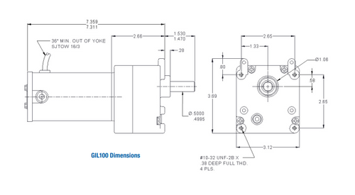 2423-302 RAE | Parallel Shaft Gearmotor - 90VDC, 65 RPM