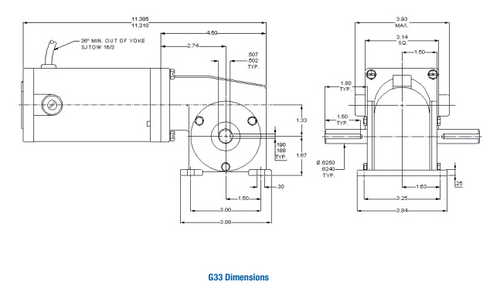 3130-375 RAE | Right Angle Gearmotor - 90VDC, 510 RPM