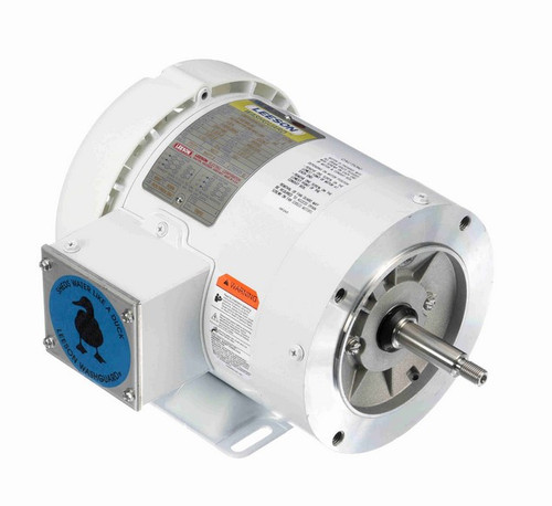 116780.00 Leeson 1 hp 3600 RPM 208-230/460V 56J Frame (Rigid Base) TEFC 3-Phase Wash-Down Jet Pump Motor