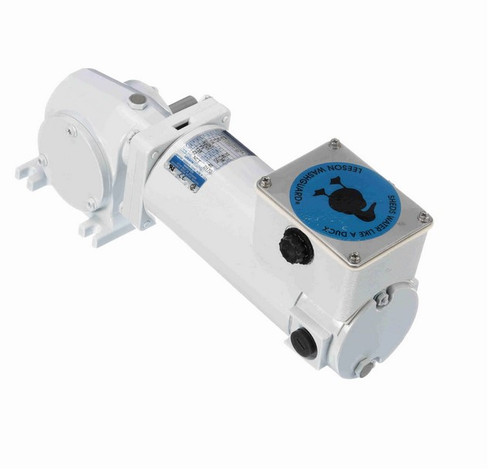 M1125277.00 Leeson 1/4 hp 62 RPM 90 VDC 32 Frame (Right Angle Rigid Base) TENV Wash-Down Gearmotor