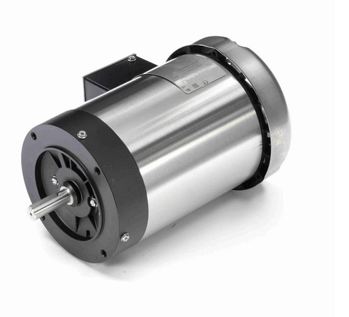 119487.00 Leeson 1 hp 1800 RPM 208-230/460V 56C Frame (No Base) TEFC 3-Phase Stainless-Steel Wash-Down Motor