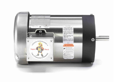 119487.00 Leeson 1 hp 1800 RPM 208-230/460V 56C Frame (No Base) TEFC 3-Phase Stainless-Steel Wash-Down Motor