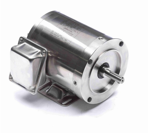 191414.00 Leeson 1/2 hp 1200 RPM 208-230/460V 56C Frame (Rigid Base) TENV 3-Phase All-Stainless Wash-Down Motor