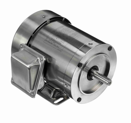 191950.00 Leeson 3/4 hp 1800 RPM 208-230/460V 56C Frame (Rigid Base) TEFC 3-Phase All-Stainless Wash-Down Motor