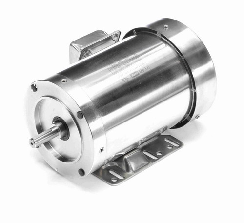 191417.00 Leeson 1 hp 1200 RPM 208-230/460V 56HC Frame (Rigid Base) TEFC 3-Phase All-Stainless Wash-Down Motor