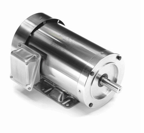 191491.00 Leeson 2 hp 1800 RPM 208-230/460V 145TC Frame (Rigid Base) TEFC 3-Phase All-Stainless Wash-Down Motor