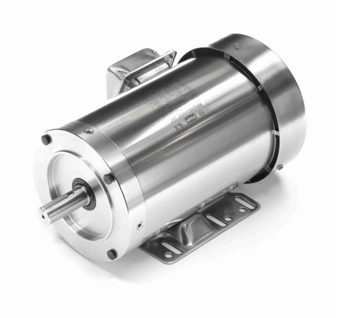 191491.00 Leeson 2 hp 1800 RPM 208-230/460V 145TC Frame (Rigid Base) TEFC 3-Phase All-Stainless Wash-Down Motor
