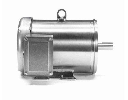132206.00 Leeson 3 hp 1800 RPM 230/460V 182TC Frame (Rigid Base) TEFC 3-Phase Premium-Stainless Wash-Down Motor