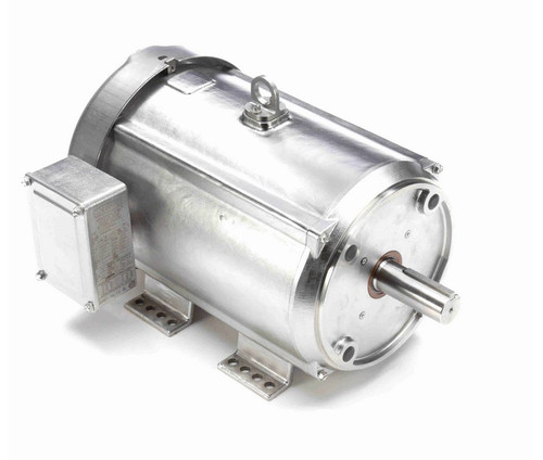140825.00 Leeson 7 1/2 hp 3600 RPM 230/460V 213TC Frame (Rigid Base) TEFC 3-Phase Premium-Stainless Wash-Down Motor