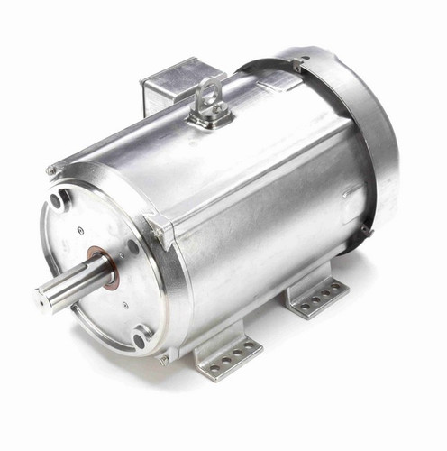 140825.00 Leeson 7 1/2 hp 3600 RPM 230/460V 213TC Frame (Rigid Base) TEFC 3-Phase Premium-Stainless Wash-Down Motor