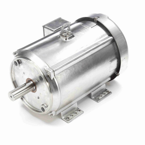 140826.00 Leeson 7 1/2 hp 1800 RPM 230/460V 213TC Frame (Rigid Base) TEFC 3-Phase Premium-Stainless Wash-Down Motor