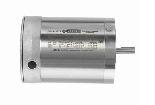 117270.00 Leeson 1/2 hp 1800 RPM 208-230/460V 56C Frame (No Base) TENV 3-Phase Premium-Stainless Wash-Down Motor
