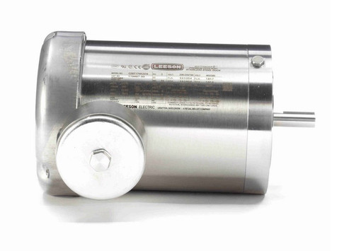 119497.00 Leeson 1 hp 1800 RPM 208-230/460V 56C Frame (No Base) TEFC 3-Phase Premium-Stainless Wash-Down Motor