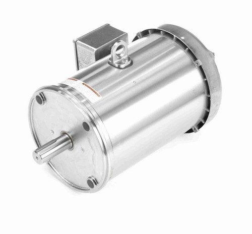 132448.00 Leeson 5 hp 1800 RPM 230/460V 184TC Frame (No Base) TEFC 3-Phase Premium-Stainless Wash-Down Motor