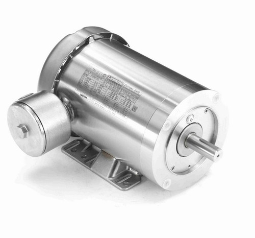 121881.00 Leeson 2 hp 3600 RPM 230/460V 145TC Frame (Rigid Base) TEFC 3-Phase Stainless Wash-Down Motor