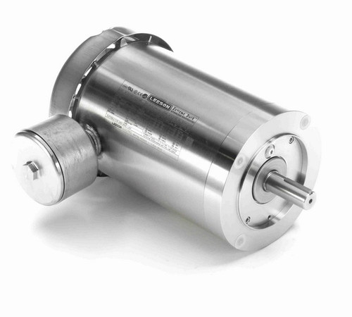 121911.00 Leeson 2 hp 1800 RPM 230/460V 145TC Frame (No Base) TEFC 3-Phase Stainless Wash-Down Motor