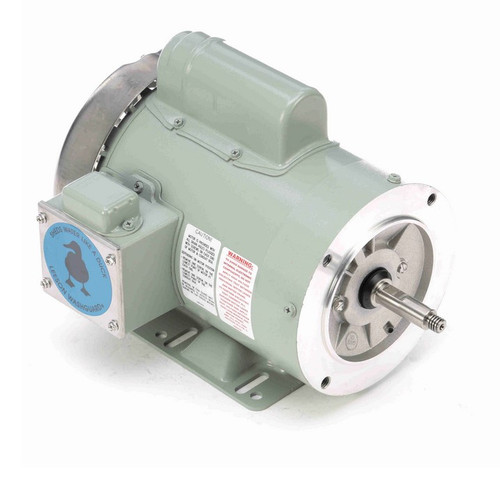119228.00 Leeson 1 hp 3600 RPM 115/208-230V Threaded Shaft 56CZ Frame (Rigid Base) TEFC 1-Phase Milk Transfer Motor